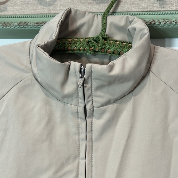 Vintage Express men’s large khaki solid classic zip front day jacket large - Picture 2 of 5